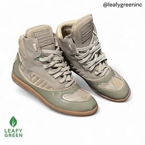 Maison Margiela 2012 Cadillac High Top Olive Green Calfskin Leather US Gat Full